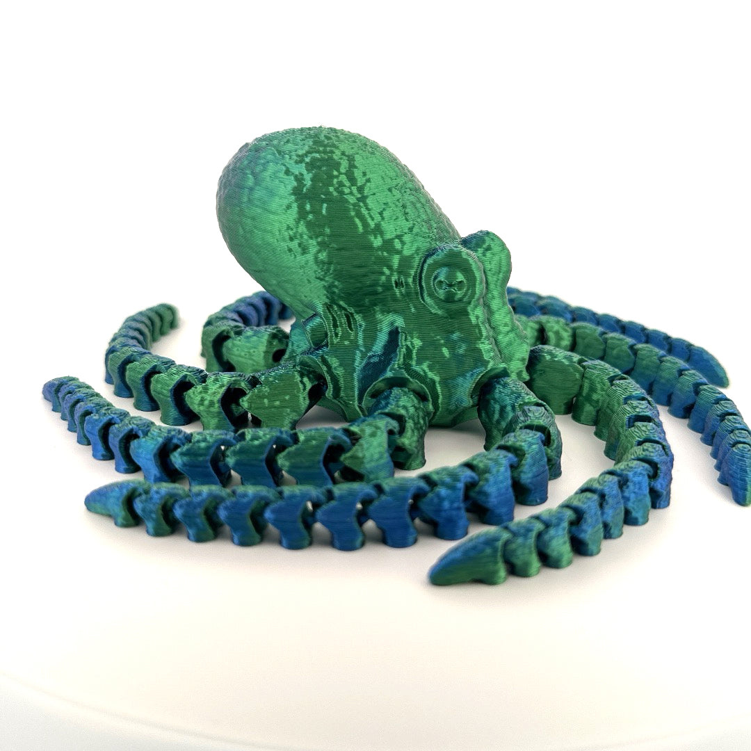 Articulated Octopus: Mixed dual color (silk Blue-Green)